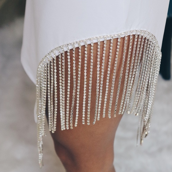 NEW White Dress with Tassel Detail - Picture 14 of 15